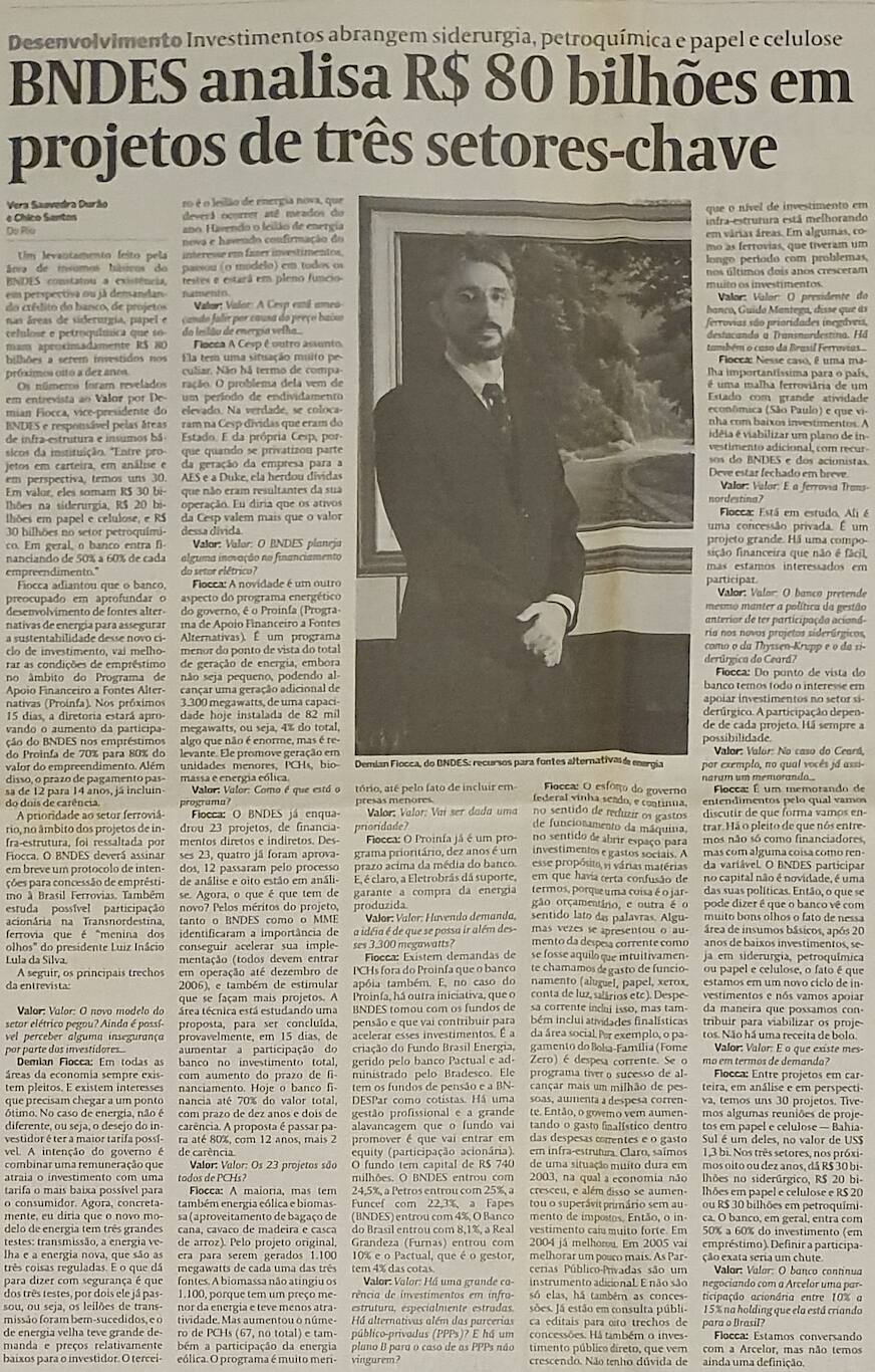 Demian Fiocca Valor Econômico